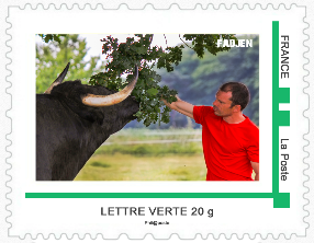 Timbres Poste vaches - collectionneur philatelie - association Fadjen taureau anti corrida2