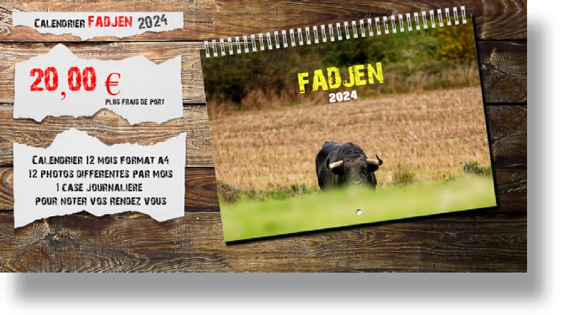 Calendrier Fadjen 2024 - bovins- association Fadjen